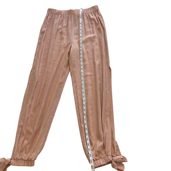 LULUS Taking a Vacation Light Pink Side Slit Jogger Pants Womens M, Coastal Boho - Picture 7 of 11